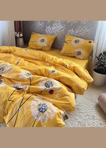 Постільна білизна бавовняна Кульбабка Євро 200 x 220 Бязь Жовтий 70 х 70 No Brand (298876541)