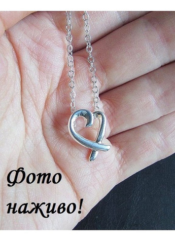 Посріблений набір кулон і сережки серце, 2211 No Brand (362050365)