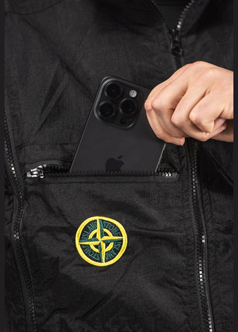 Чорна демісезонна вітровка Stone Island -win-4910