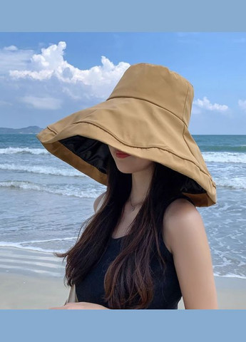 Шляпа-панама с широкими загнутыми полями UPF50+ На обхват головы 54-58 см Коричневая No Brand (308338763)