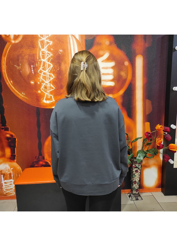 Сірий толстовка жіноча двонитка спущений рукав 46/48 темно-сіра AKSAN