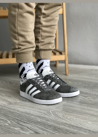 Серые демисезонные кроссовки мужские и женские adidas gazelle gray | адидас газель серые No Brand