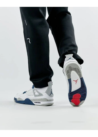 Светло-серые кроссовки white blue (размер ) No Brand Air Jordan 4 Retro