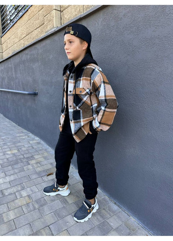 Коричневий демісезонний крутезний теплий костюм хлопчик No Brand