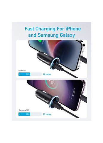 Зарядний пристрій PowerDrive 323 30W PD + 22.5W USB-A Black (A2735G11) Anker PowerDrive 323 30W PD + 22.5W USB-A Black (370021333)