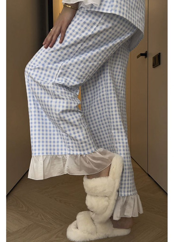 Голубая теплая фланелевая пижама "warm morning" kari shop atelier (199pj-37shp-bl) Ova Ova Brand