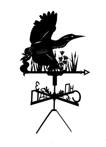 Флюгер Цапля №2, флюгер на дах з металу 2 мм. No Brand (368896489)