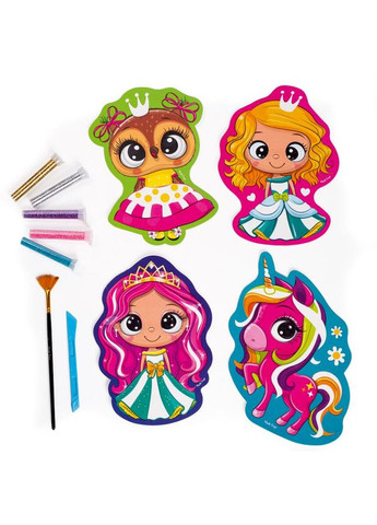 Набор для творчества "Glitter Art Сказочные принцессы" VT4501-10, 5 флаконов с глиттерами Vladi toys (369787774)