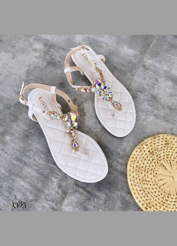 Белые женские босоножки шлепанцы 1586 белые Kamengsi