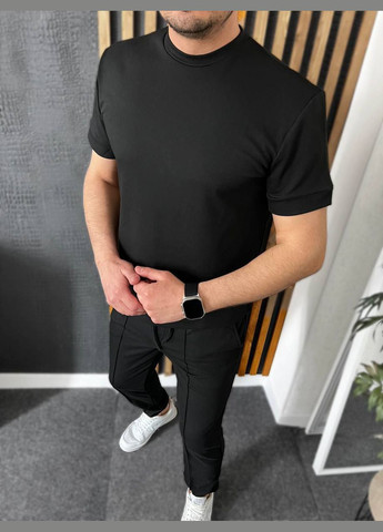 Черный демисезонный костюм премиум двунитка весна/лето No Brand