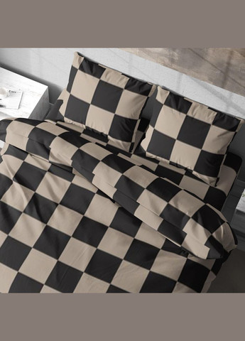 Постільна білизна " ", Полісатин, Бежево-Чорна, Євро P-0158 Lelit (316633121)