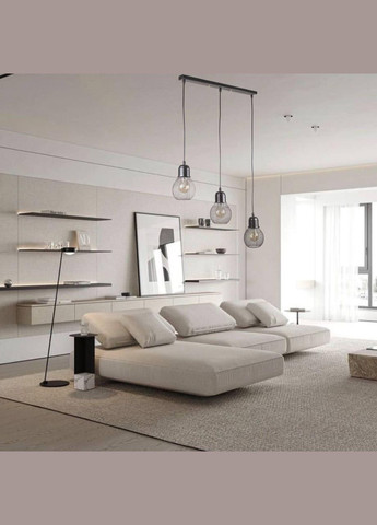 Черная люстра на шпанце с плафонами "Лампочки" (907-004F-3 BK (500)) No Brand (370070135)