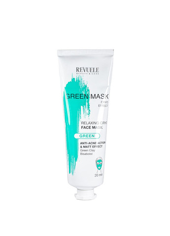 Маска для лица от акне AntiAcne Green Face Mask Cryo Effect 80 мл REVUELE (302728038)