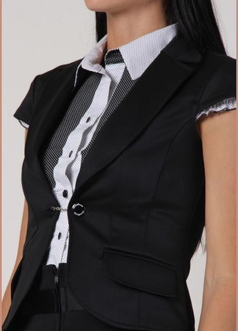 Чорний діловий жилет із декоративною застібкою Жл04 2 Льва (342415140)