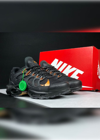 Чорні Осінні чорні з помаранчевим демісезонні чоловічі кросівки No Brand