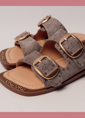 Шльопанці із заклепками замша Krula (329145027)