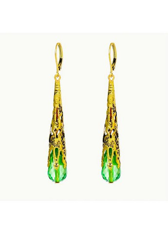 Сережки біжутерія підвіски Зелені камінці No Brand (361080995)