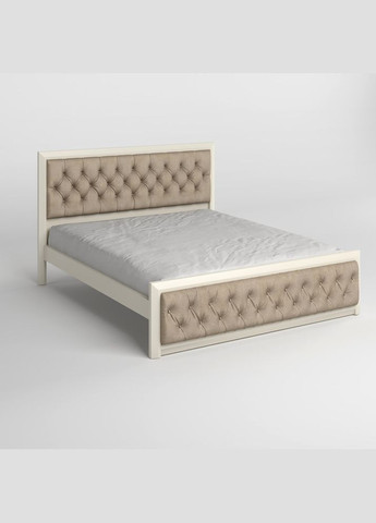 Двуспальная деревянная кровать Барселона Б3 (S2005Y50R)/Аляска 23 (Бежевый) 140х200 см (MBG-12739) Mebigrand (368278447)