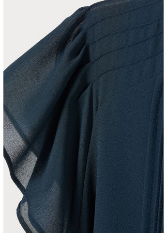 Темно-синее деловое женское шифоновое платье с поясом на завязи н&м (56718) xs темно-синее H&M