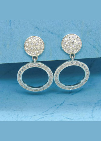 Срібні сережки пусети гвоздики "Новий погляд" коло круг No Brand (350667238)