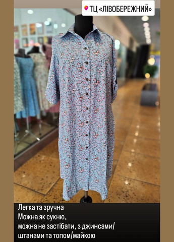 Блакитна кежуал плаття-сорочка 2 Льва