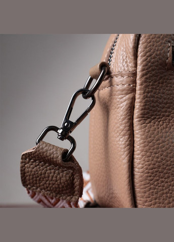 Модна жіноча кроссбоді прошита ромбами на лицьовій стороні з натуральної шкіри бежева 22637 Vintage (329195424)