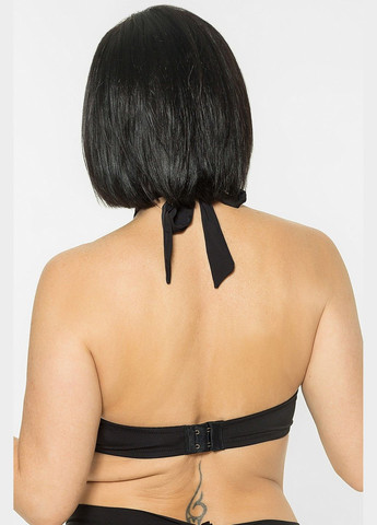 Чёрный топ холтер-бра из кружева Silenza с косточками