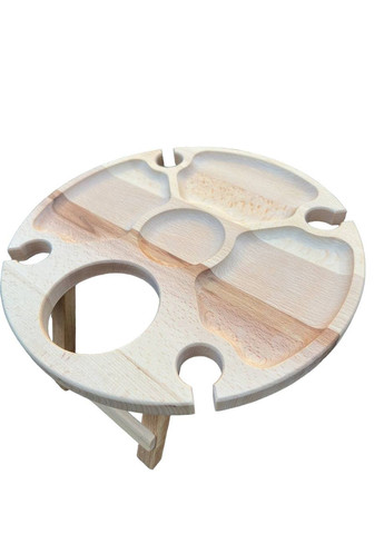 Винный столик Бук на 4 бокала с отверстием для бутылки No Brand (330774728)