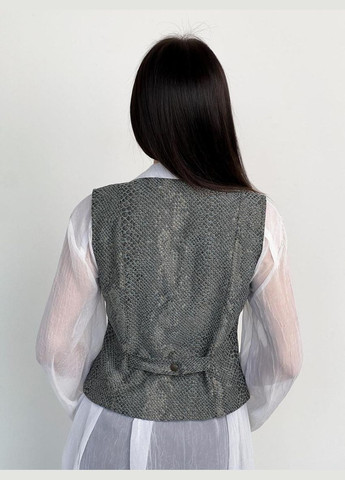 Серый женский жилет женский из хлопка и полиэстера с застежкой на кнопках (ak38370p) Art Knit - всесезон