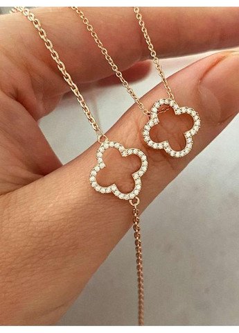 Позолочений Ланцюжок (Кольє) "Конюшина" 40см-45см + Браслет 17.5см-22.5см. Позолота No Brand (364502947)