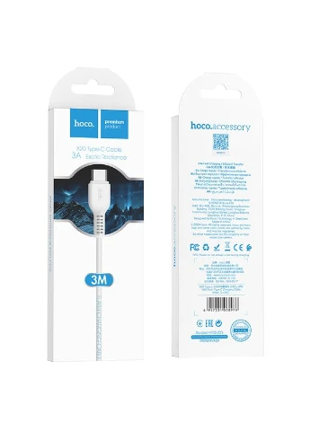 Кабель X20 USB – Type-C 2 А 3 м білий Hoco (401883425)
