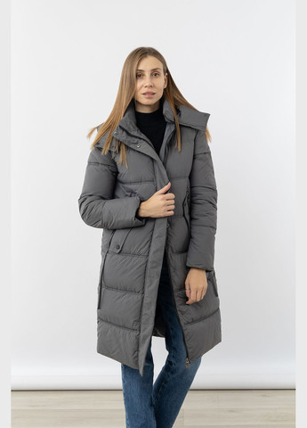 Серая зимняя женская куртка цвет серый цб-00223837 Dai Fei Xue