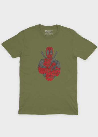 Хаки (оливковая) мужская футболка с принтом антигероя - дедпул (ts001-1-hgr-006-015-007) Modno
