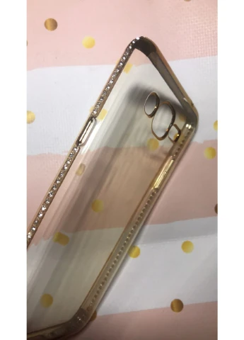 Силіконовий чохол з обідком та камінням для Samsung Grand Prime G530 / J2 Prime Золотий Creative (360693118)