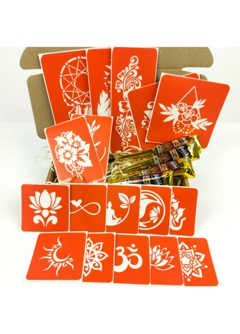 Набір Хни З Трафаретами Для Біо-тату №6 Henna-set-06 Seli No Brand (394392554)