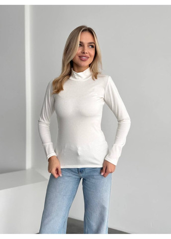 Молочный демисезонный женский теплый гольф молочного цвета 35581 Fashion