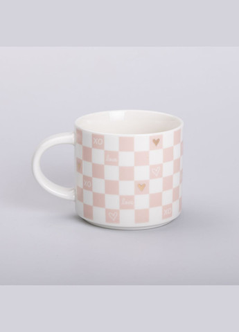 Чашечка керамическая 350 мл, белый с розовым Ceramic (322855547)