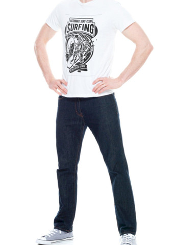 Белая футболка мужская белая "astronaut serf club" Trace of Space