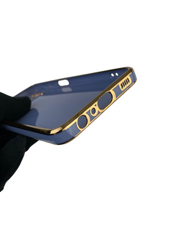 Чехол для Galaxy M32 4G SM-M325F с защитой камеры с золотой окантовкой на самсунг м32 синий gs1 Samsung (366230005)