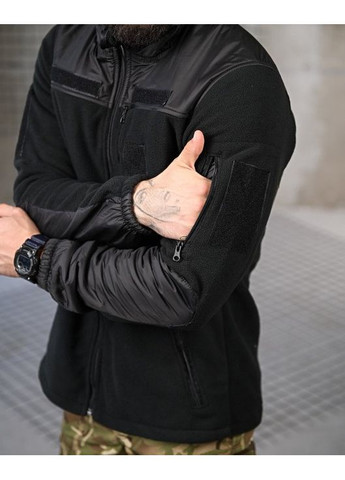 Армейская мужская демисезонная кофта на флисе черная Freedom (361677418)