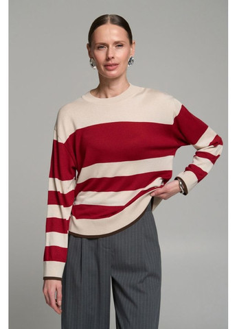 Комбинированный джемпер 2833 перламутр-бургунди Triko Bakh