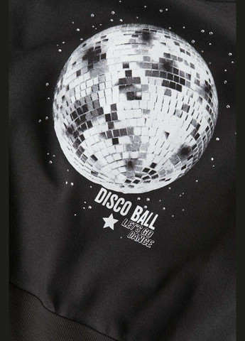 H&M світшот сірий для дівчинки малюнок темно-сірий кежуал трикотаж