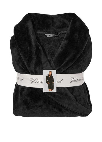 Женский халат плюшевый XL/XXL черный Victoria's Secret (282964811)