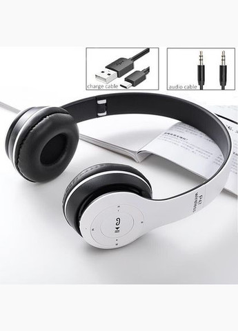 Беспроводные наушники Bluetooth Wireless P47 microSD FM White No Brand (329887716)