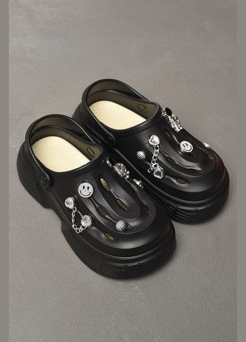 Крокси жіночі чорного кольору Let's Shop (322221927)