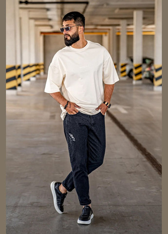 Бежева чоловіча футболка оверсайз з принтом masscult пісочна Teamv