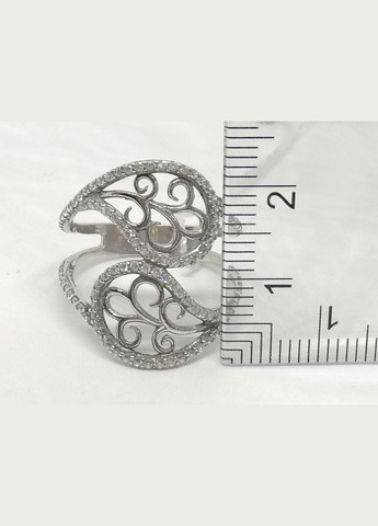 Срібне кільце Обійми з фіанітами. 1136/1Р-CZ AGNI (322720313)