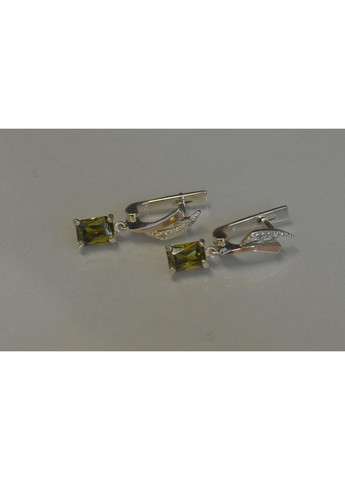 Серьги серебряные с золотыми накладками и фианитами Silver Style (366814089)