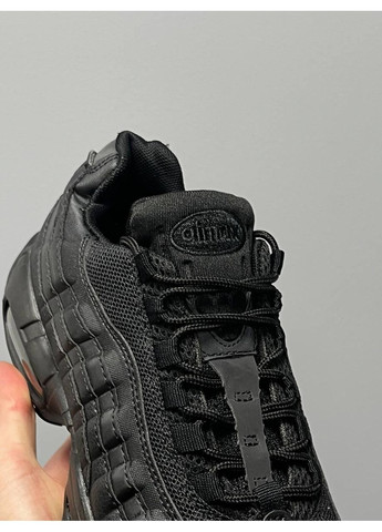 Черные демисезонные кроссовки мужские nike air max 95 full black найк аир макс 95 No Brand