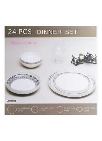 Столовый сервиз на 6 персон фарфоровый розовый HP23414 TS Kitchen (368767259)